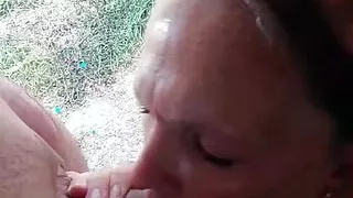 blowing old cock in the field