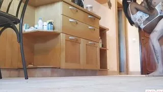 Black Girl Fucked Standing up by Huge Cock in Her Pussy