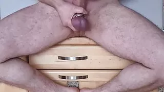 Big load cumshot in the kitchen