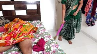 Komal fucked twice in the morning and now a maid is pushing on her
