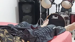 man masturbates his big cock in front of the camera