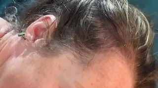 Bonemaiden worships cock and gets fingered, happily takes cum on face