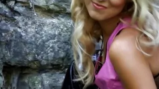 Blonde milf gets naked outdoors to show to her cam users on EroticOnly!