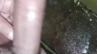 Indian Desi Big Cock Handjob in bathroom and big comshot