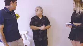 A replacement secretary comes and ends up with a mouth full of milk