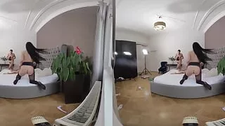 Lady Gang Caught Between Two Monster Cock Friends!