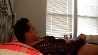 Dirty sissy crossdress slut man whore squirming crazy masturbation orgasm while wearing girlfriend's bra shirt and sweater