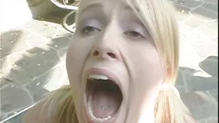 Vintage Porn with Beautiful Young Blonde Girl Ass Fucked and Cumshot in Mouth by a Monster Black Cock