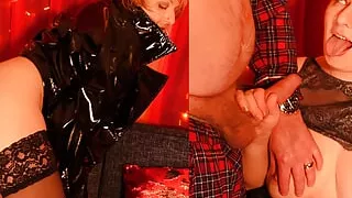 Blowjob and Pussy Fingering, Licking Pussy. Hot Big Ass MILF in Stockings. Arya Grander