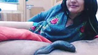 Hot stepmom sucking stepson's cock.