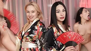 Good anal fucking 2 on 2 with asian vibe