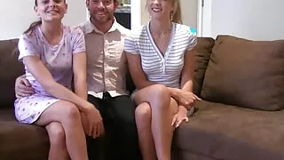 Matt is getting a blowjob and a quick fuck by two stripped-down hoes