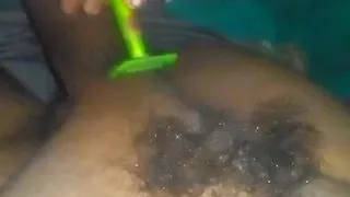 Wax lined the cock's hair and took the maze.