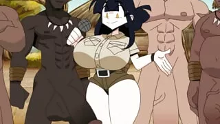 Big Ass Tits Reporter Live From The Big Dick Tribe! Cartoon Threesome