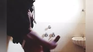 Bathroom masturbation big dick
