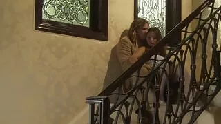 Before getting a taste of his hot load the brunette lets him plow her bum