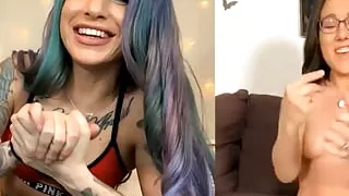 Social distancing won't keep those two hotties from their strip games