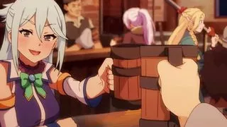 A Drink-Off for the Tab: Who Will Win? XXX Bet 'KONOSUBA' Anime Parody