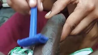 Shaving My Man's Dick Before Fucking
