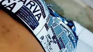 Desi teen indian boy peeing in public toilet