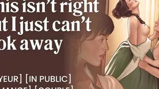 I watch him fuck his desperate girlfriend  Needy girlfriend gets laid at a ball  ASMR orgasm in public