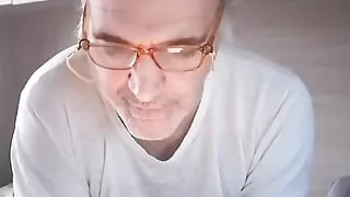 I jerk my hard cock, piss twice in the empty bottle and read a book.