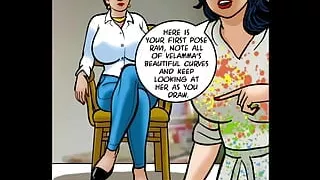 Savitha Bhaby and vallamma Bhabi Artist Threesome