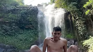 I Cum Really Hard Outdoors Under a Waterfall