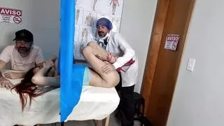 Wife Lets Gynecologist Play with Her Pussy Next to Cuckold!