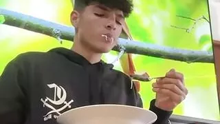 Strawberries and cream mix with AndresZP cock milk for a delicious dessert