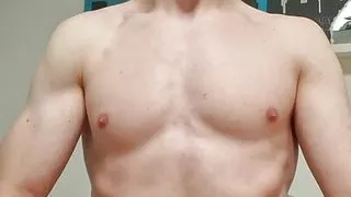 Good boy jerks off while sitting and cums vigorously