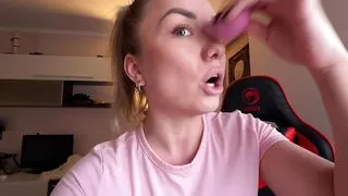 Italian wife slut sucks her stud's cock.