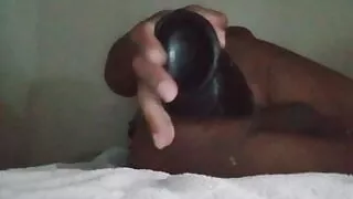 Watch how creamy I get from being fucked by a big black dick dildo and cum all ocer