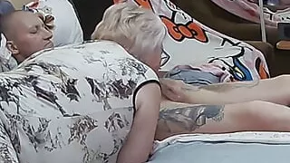 wife with glasses sucks my dick until cumshot