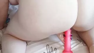 Chubby Girl Is Riding Dildo