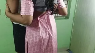 South Indian school girl try back position with teacher