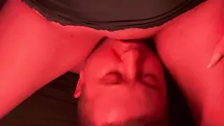 Domination close-up. EvaDeep sits on my face while I greedily eat her