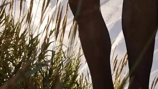 With heels in the countryside