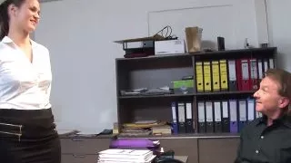 Beautiful secretary loves to suck and fuck with the boss