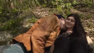 Hot young babe loves to fuck outdoor with big dick boyfriend