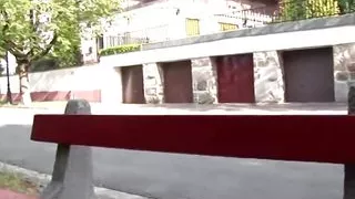 Small Titted German Slut Getting a Big Facial in a Park