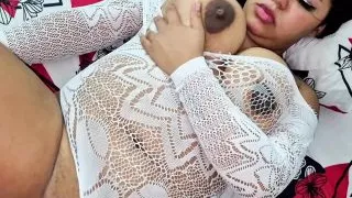 I cheat on my wife with this brunette woman with dropped tits.