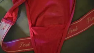 Cum in stepsis red thong