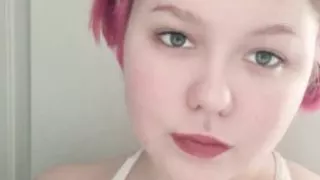 Red lipstick upclose