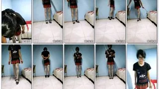 Joselynne Crossdresser SchoolGirl With Heels And Stockings In Webcam