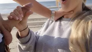 OUTDOOR After a blowjob for a stranger on the beach, I was fucked in public