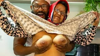 73 Years old bbw mom BBC ass stretched