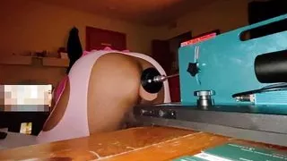 Ebony sissy playing with dildo