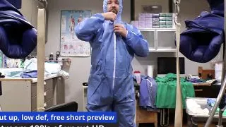 Uniform Testing #3: Blue Coveralls, Face Coverings, Assorted Gloves