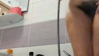 Hot latina with big ass, hairy pussy, big tits, big ass. Horny mom strips and masturbates with moans.